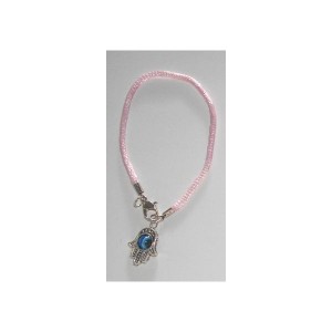 Bracelet Hamsa Oeil cordon Rose 