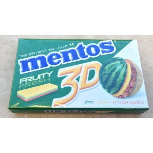 Chewing gum watermelon melon pineapple 3 D without sugar