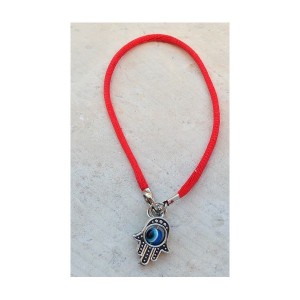 Bracelet Hamsa Oeil cordon Rose 