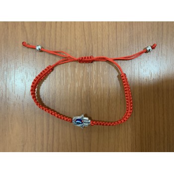 Red thread hand eye bracelet kabalist jerusalem with Hamsa against the evil eye